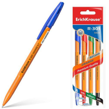 Comprar Esferográfica Erichkrause R-301 Laranja - Pack 4 cores 0.7mm - em Onbit