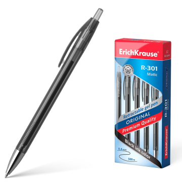Comprar Esferográfica Gel Erichkrause R-301 Original Gel Matic Preto - Pack 12 - em Onbit